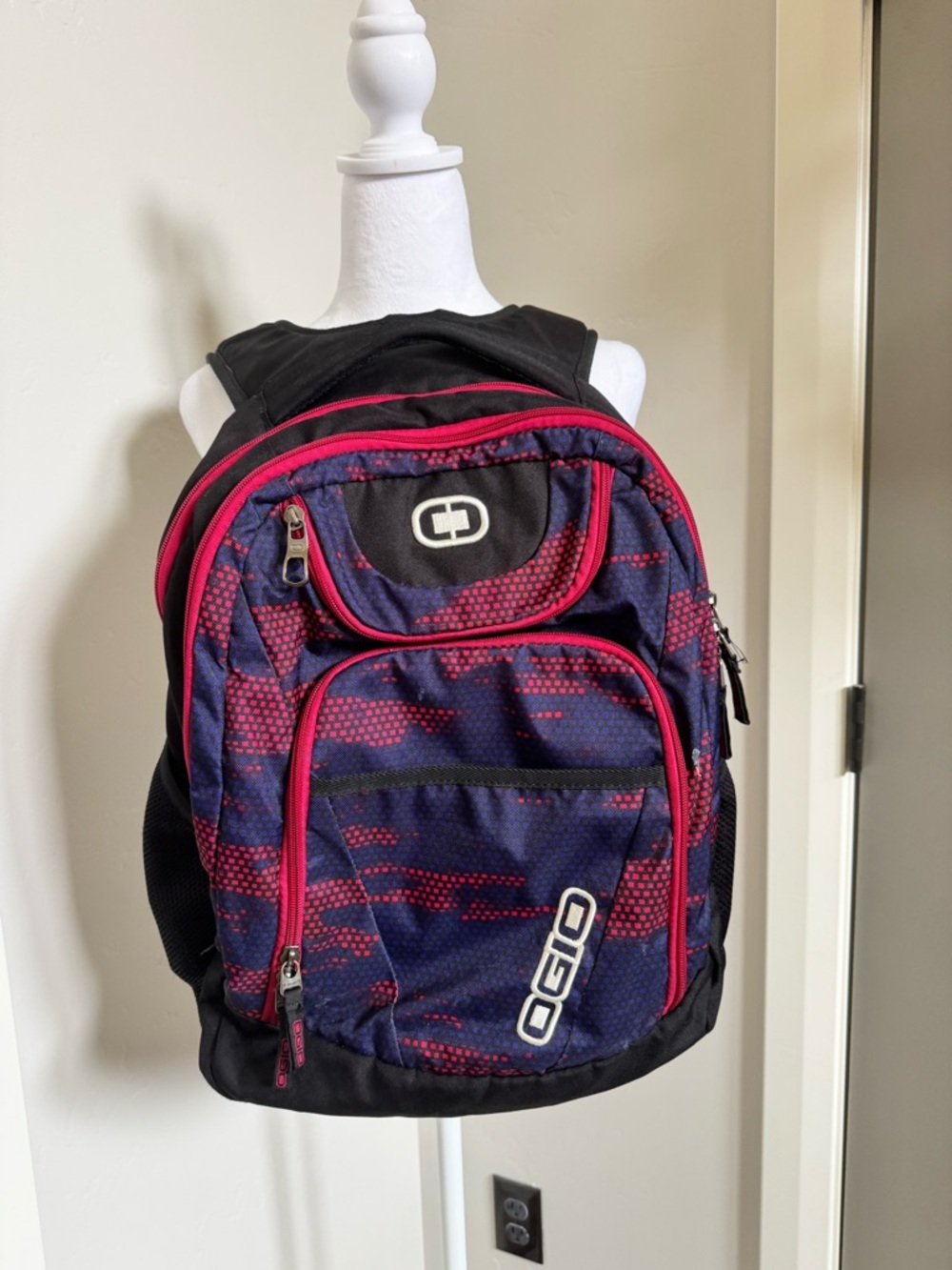 OGIO Navy and Pink Backpack with Multiple Pockets